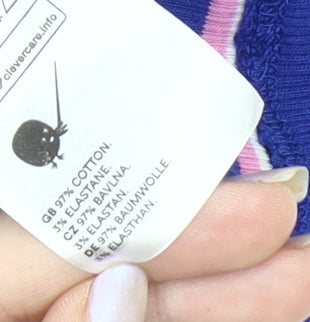 Monki Women's Blue Striped T-Shirt, Size S