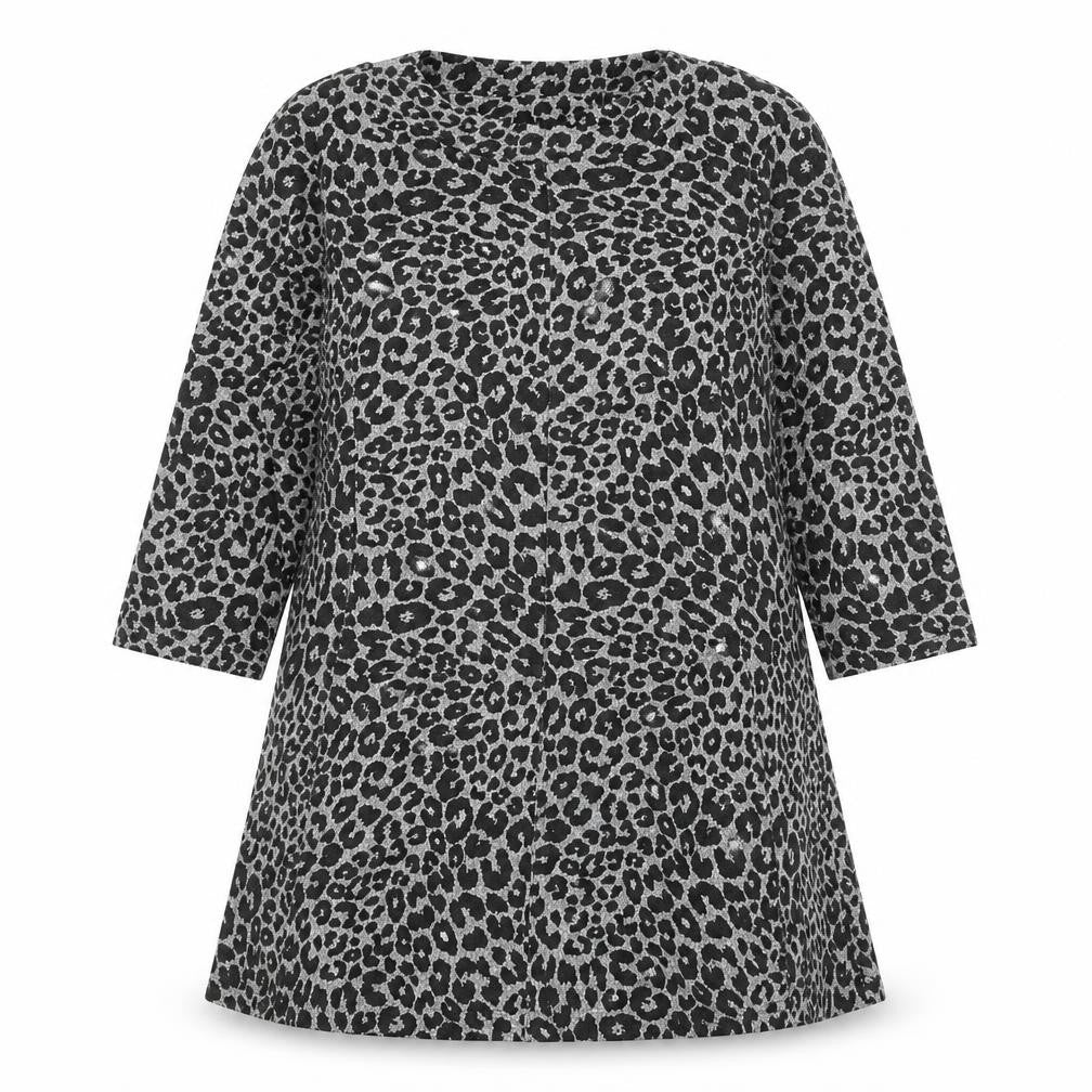 Front view of Marks & Spencer Women's Grey Animal Print Dress, size 16