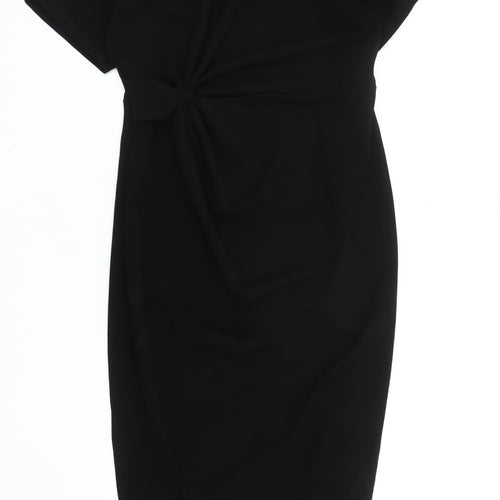 Lipsy Black Midi Sheath Dress - Size 10, Women's Party Staple