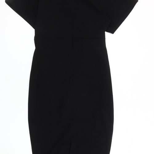 Lipsy Black Midi Sheath Dress - Size 10, Women's Party Staple