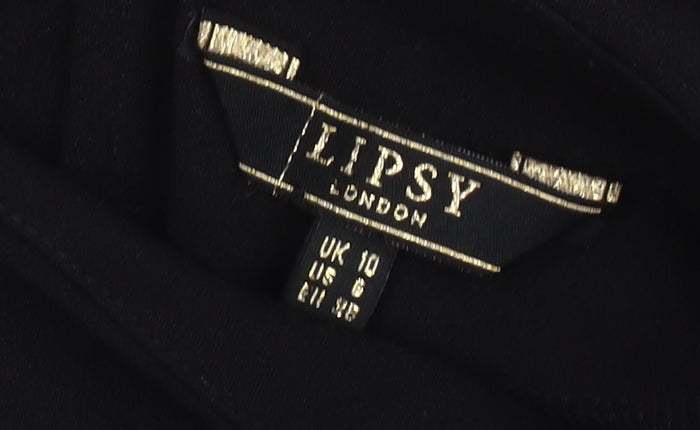 Lipsy Black Midi Sheath Dress - Size 10, Women's Party Staple