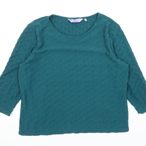 Honor Millburn Women's Green 3/4 Sleeve Top Size 12