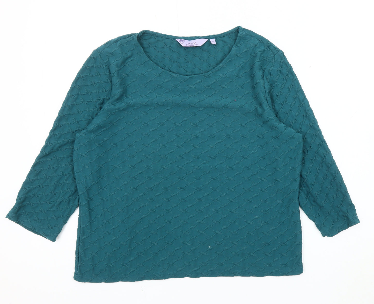 Honor Millburn Women's Green 3/4 Sleeve Top Size 12