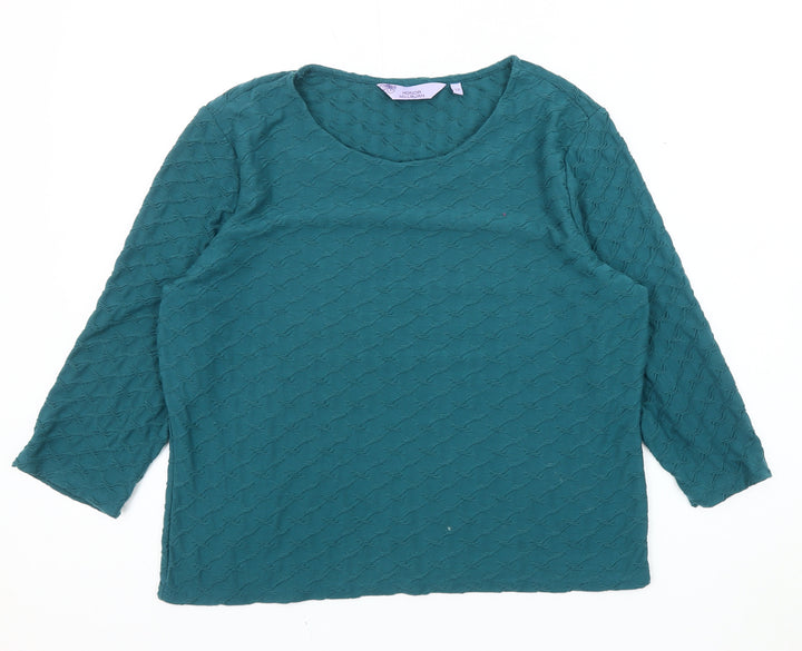 Honor Millburn Women's Green 3/4 Sleeve Top Size 12