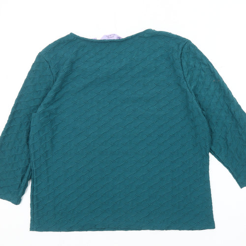 Honor Millburn Women's Green 3/4 Sleeve Top Size 12