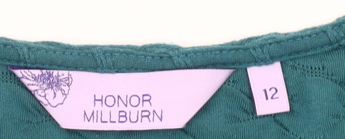 Honor Millburn Women's Green 3/4 Sleeve Top Size 12