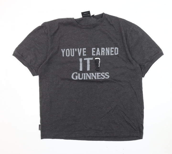 Guinness Men's Grey Medium T-Shirt Graphic Print