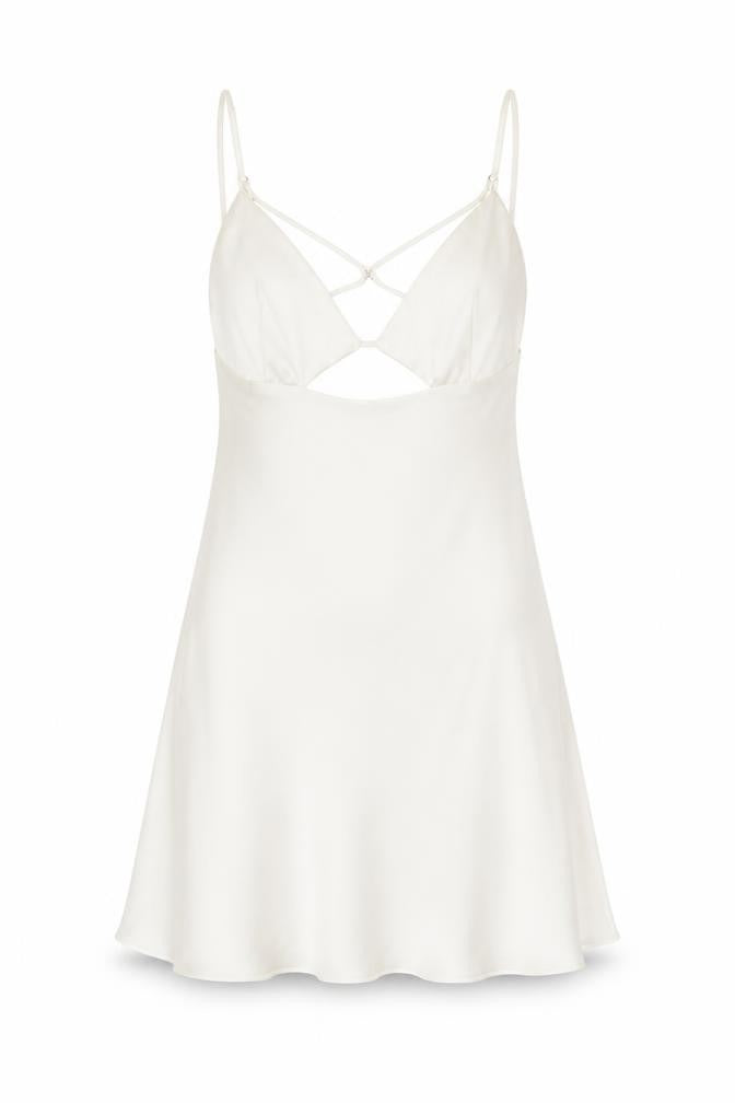 ZARA Women Ivory Slip Dress Size 10, Strappy Backless