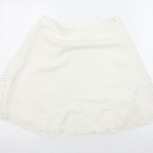 Reiss Women's Ivory A-Line Lace Accent Skirt, Size 8