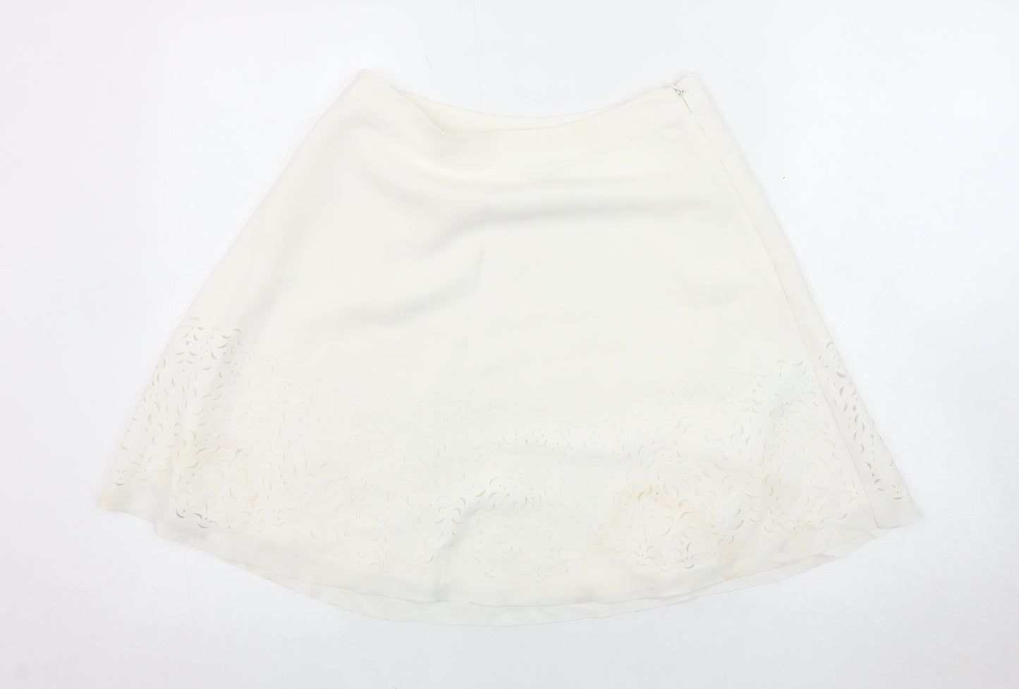 Reiss Women's Ivory A-Line Lace Accent Skirt, Size 8