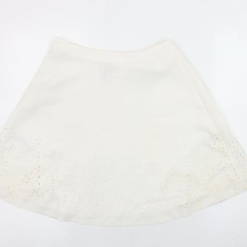 Reiss Women's Ivory A-Line Lace Accent Skirt, Size 8