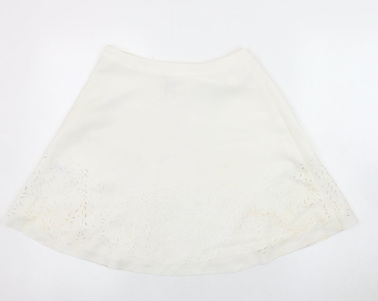 Reiss Women's Ivory A-Line Lace Accent Skirt, Size 8