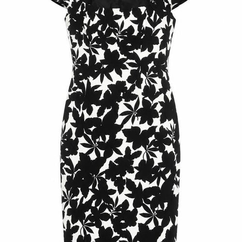 Laura Ashley Women's Black & White Floral Dress Size 12