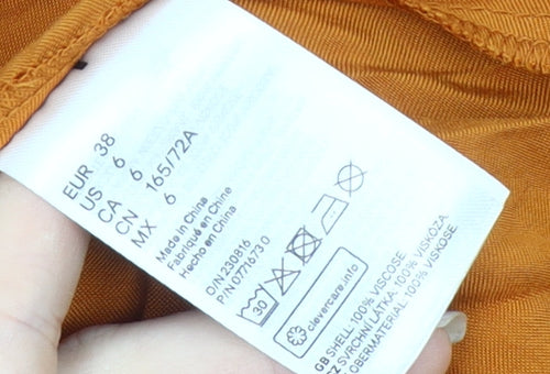 Women's Orange Long A-Line Viscose Skirt Size 10