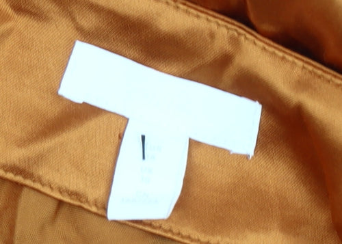 Women's Orange Long A-Line Viscose Skirt Size 10