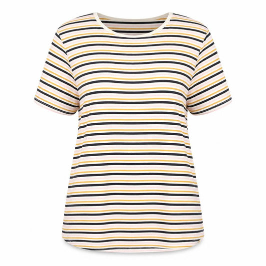 Front view of Warehouse Women's Multicoloured Striped T-Shirt, size 16