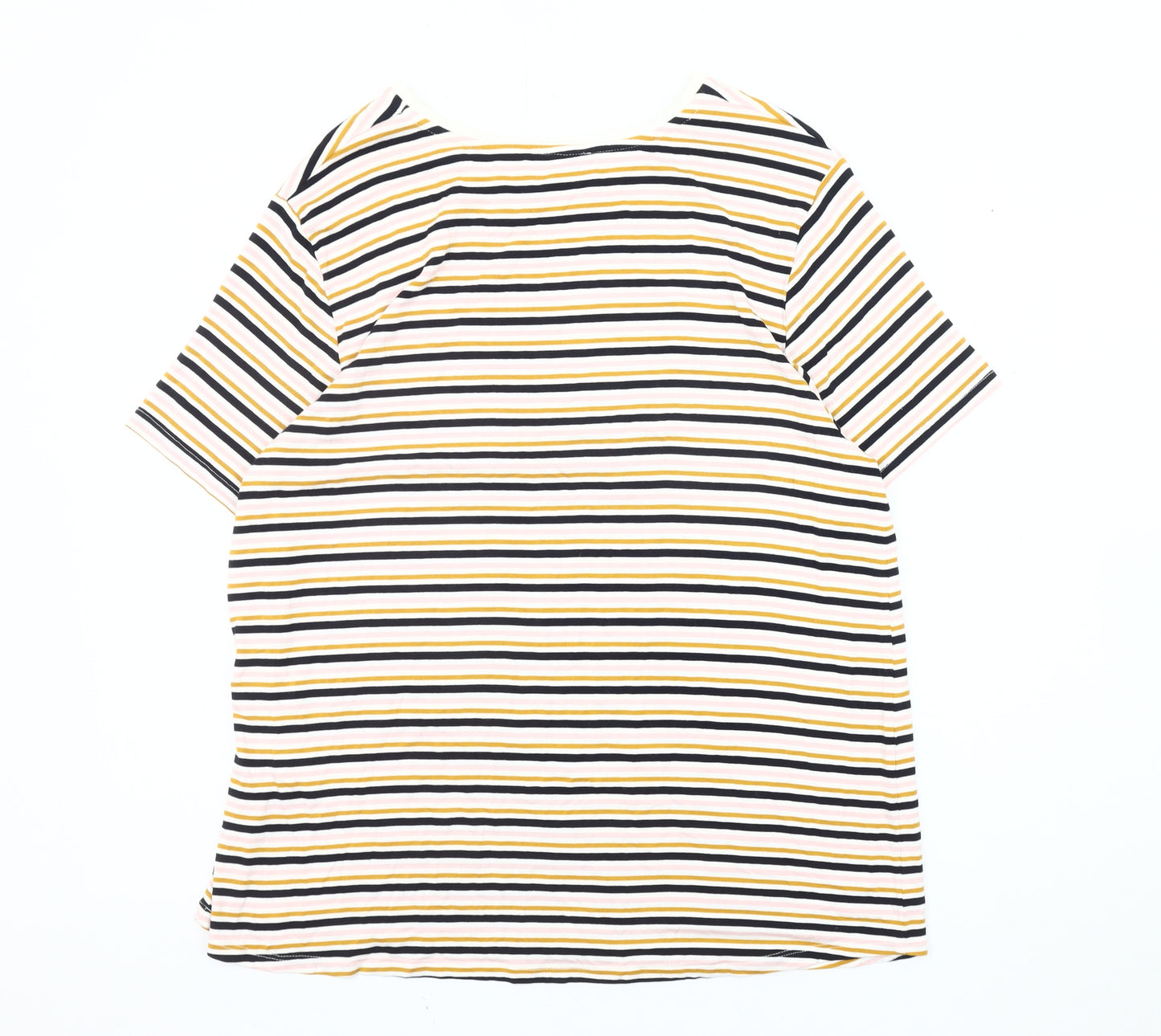 Warehouse Women's Multicoloured Striped T-Shirt Size 16