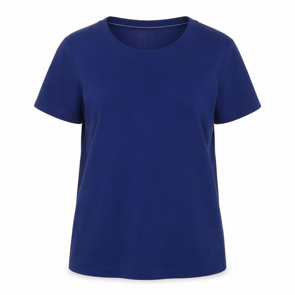 Front view of French Connection Women's Blue Medium Top - Casual Crew Neck