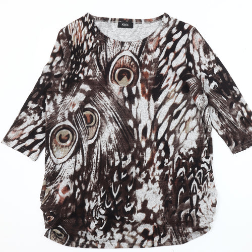 Klass Women's Brown Animal Print Tunic Jumper L