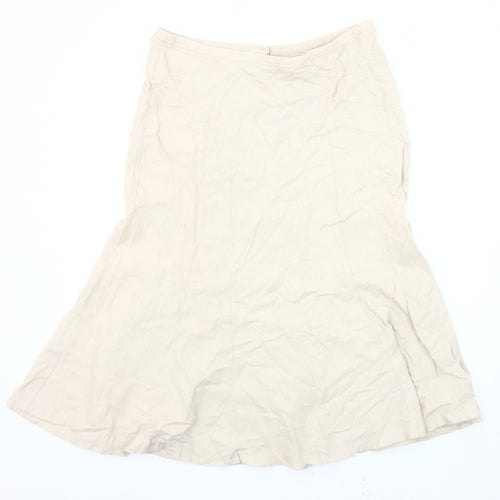 BHS Women's Beige Linen Skirt Size 12