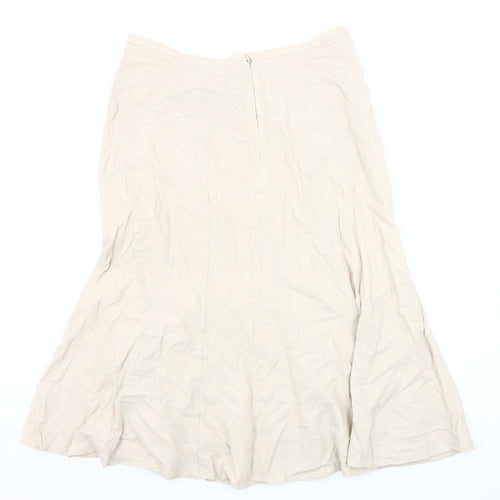 BHS Women's Beige Linen Skirt Size 12