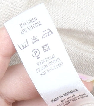 BHS Women's Beige Linen Skirt Size 12