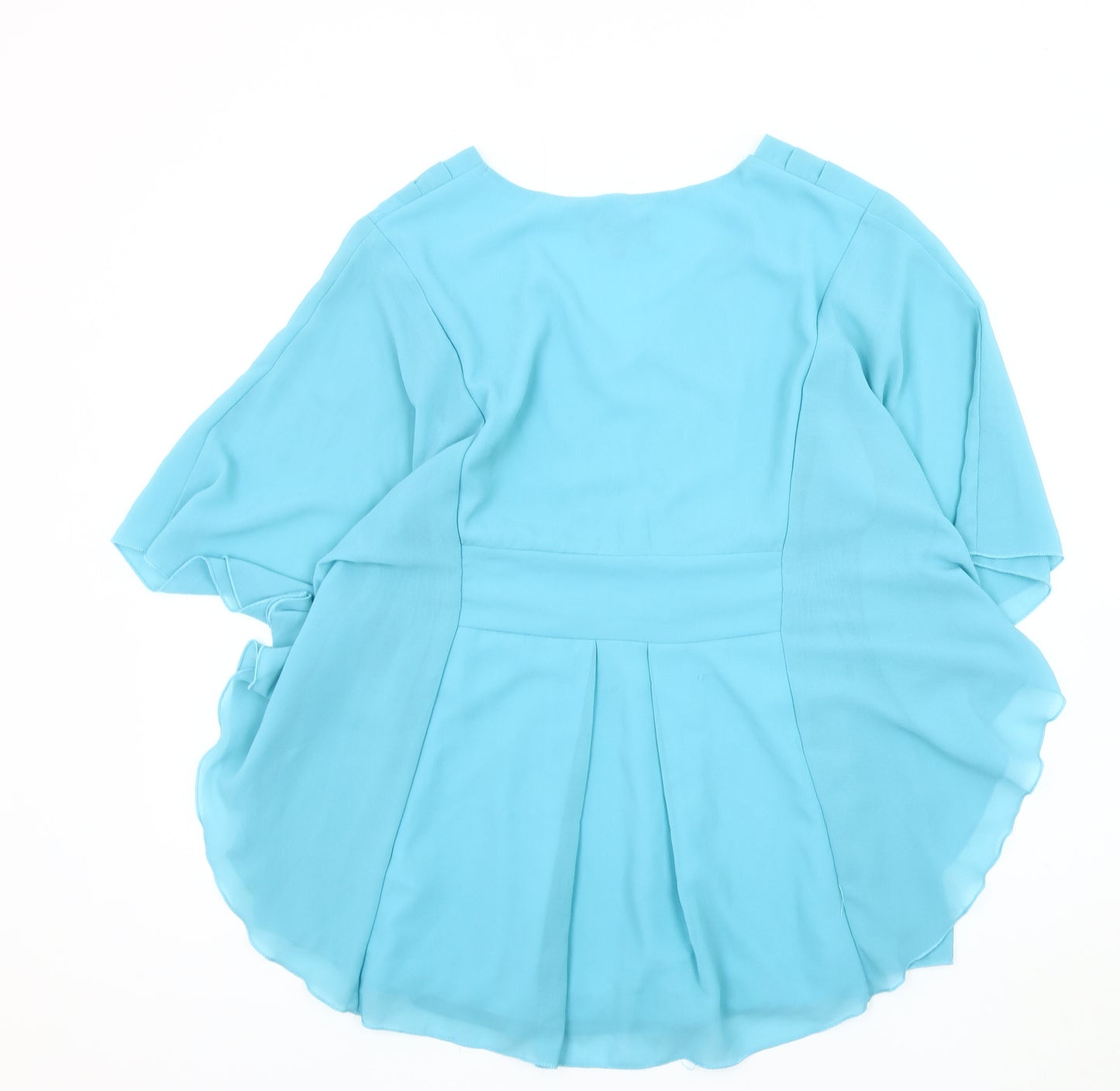 Apricot Women's Blue V-Neck Embellished Blouse Size 12
