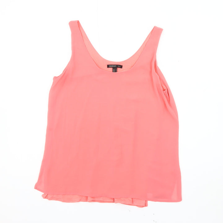 Mango Women's Pink Tank Top, Size 10, Scoop Neck, Casual