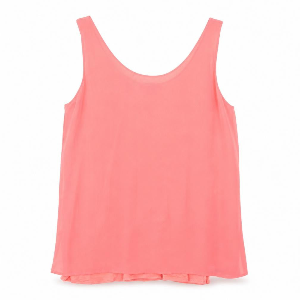 Front view of Mango Women's Pink Tank Top, size 10, Scoop Neck, Casual