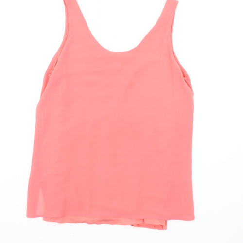Mango Women's Pink Tank Top, Size 10, Scoop Neck, Casual