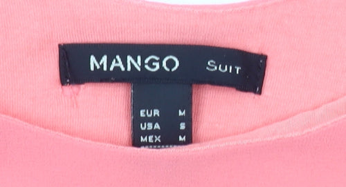 Mango Women's Pink Tank Top, Size 10, Scoop Neck, Casual