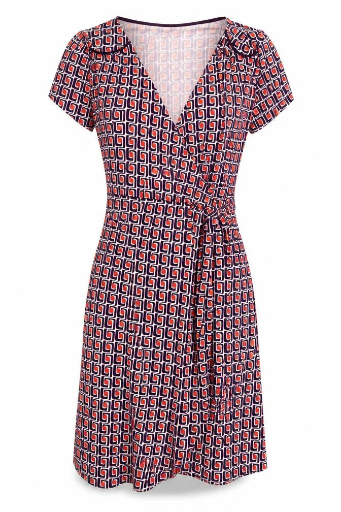 Front view of Boden Women's Geometric Dress, Multicoloured, size 12