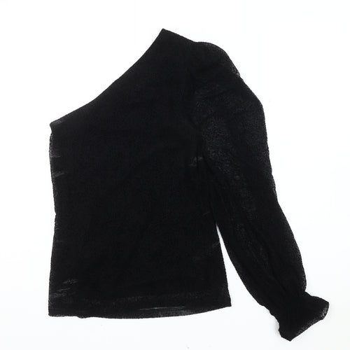 ICHI Women's Black One-Shoulder Blouse XS