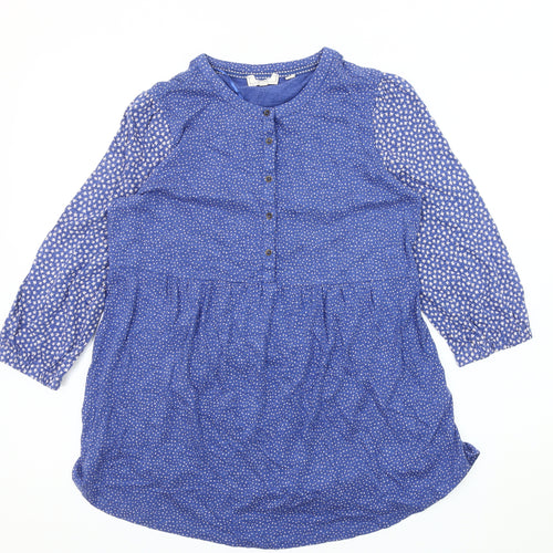 FatFace Women's Blue Floral Tunic Blouse Size 8