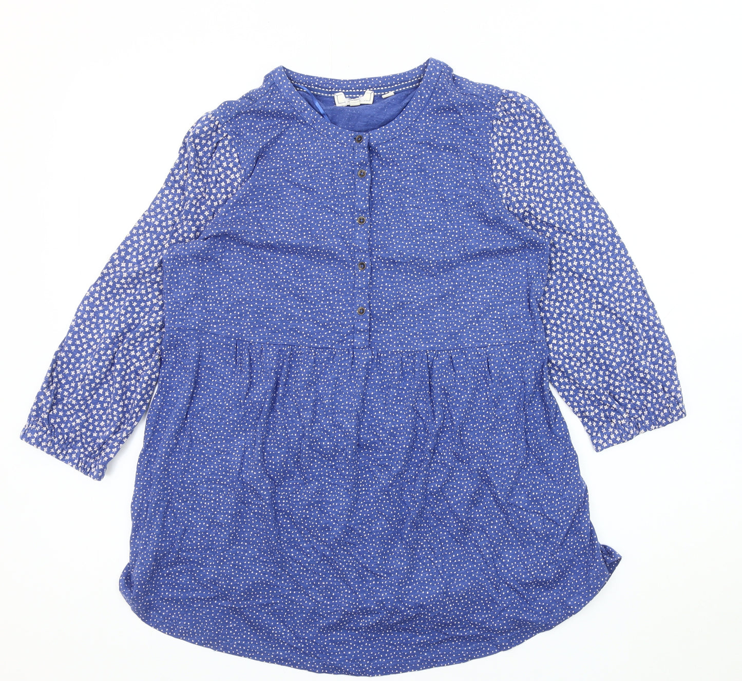 FatFace Women's Blue Floral Tunic Blouse Size 8