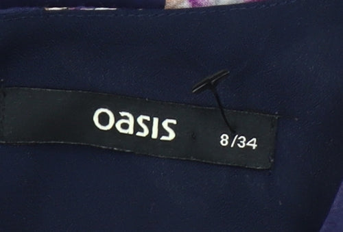 Oasis Women's Multicoloured Sleeveless Dress Size 8