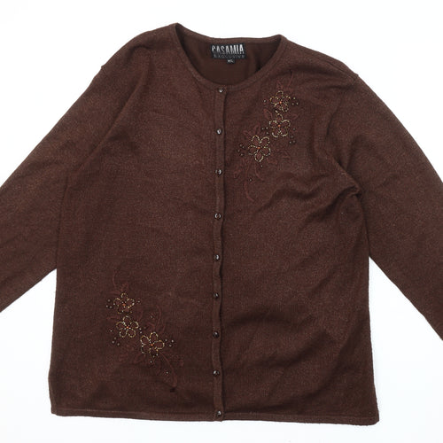 Casamia Exclusive Women's Brown M Cardigan, Embroidered