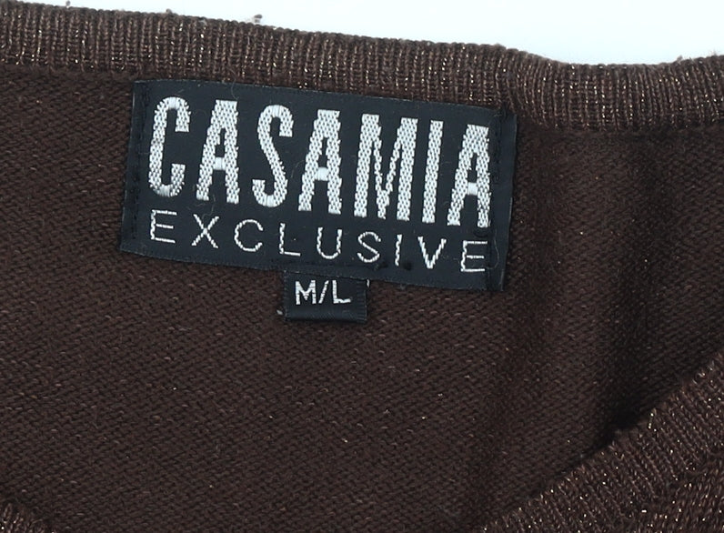 Casamia Exclusive Women's Brown M Cardigan, Embroidered
