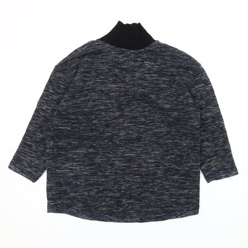 ZARA Women's Blue High Neck Knit Jumper, Size S