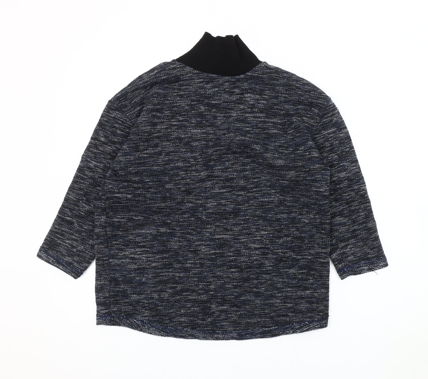 ZARA Women's Blue High Neck Knit Jumper, Size S