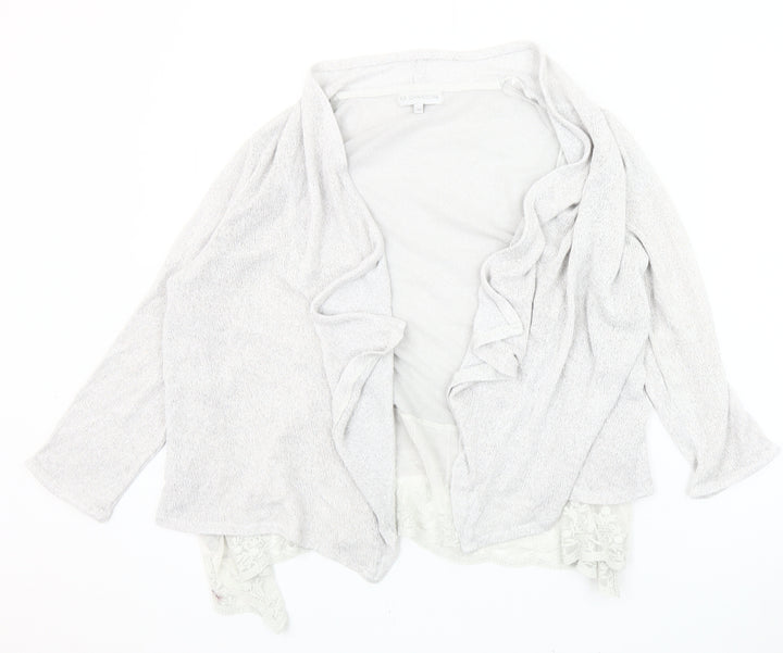 RJR John Rocha Women's White Open Front Cardigan Size 14