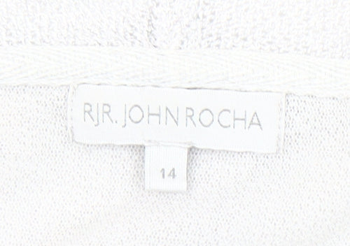 RJR John Rocha Women's White Open Front Cardigan Size 14