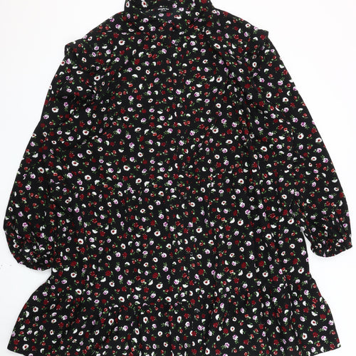 Simply Be Women's Plus Size Black Floral Dress