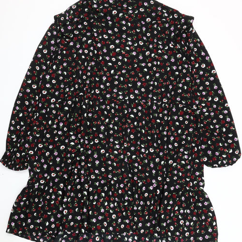 Simply Be Women's Plus Size Black Floral Dress