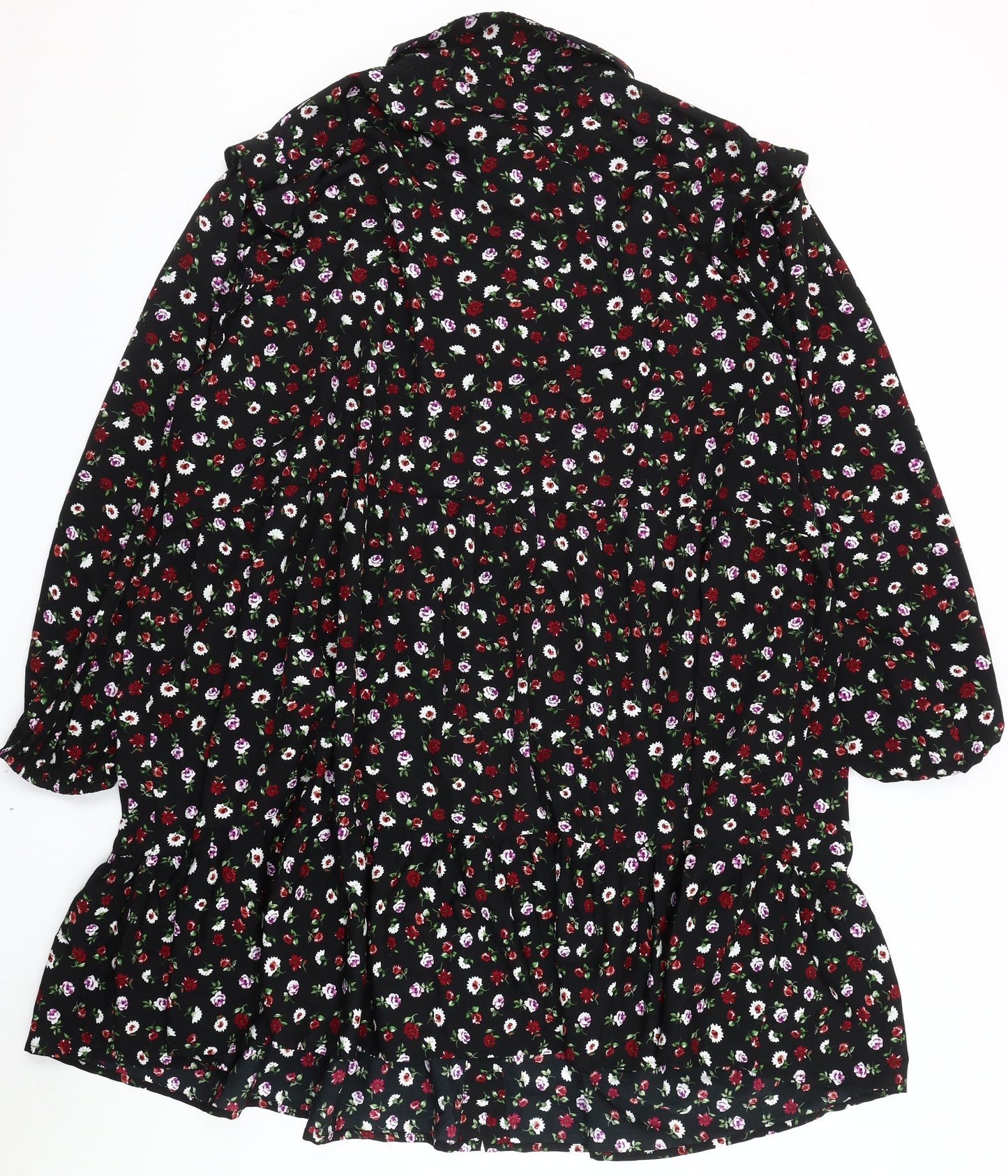 Simply Be Women's Plus Size Black Floral Dress