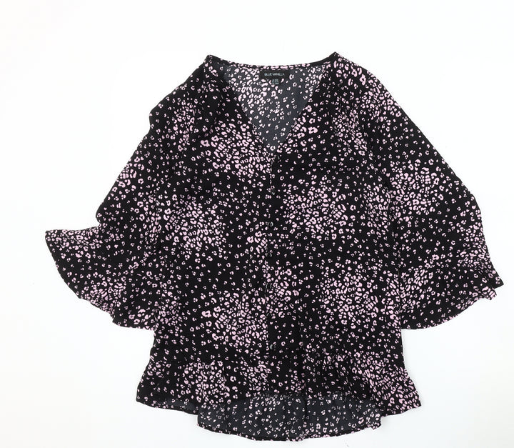 Blue Vanilla Women's Black V-Neck Top Size 8