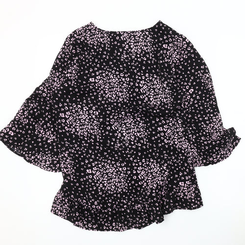Blue Vanilla Women's Black V-Neck Top Size 8