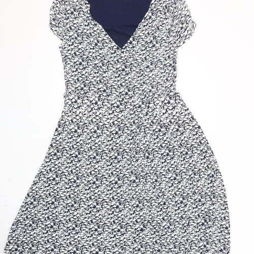 Laura Ashley Women's Blue Floral A-Line Dress, Size 12