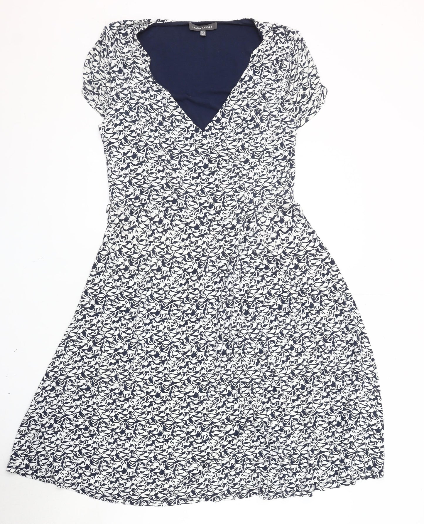 Laura Ashley Women's Blue Floral A-Line Dress, Size 12