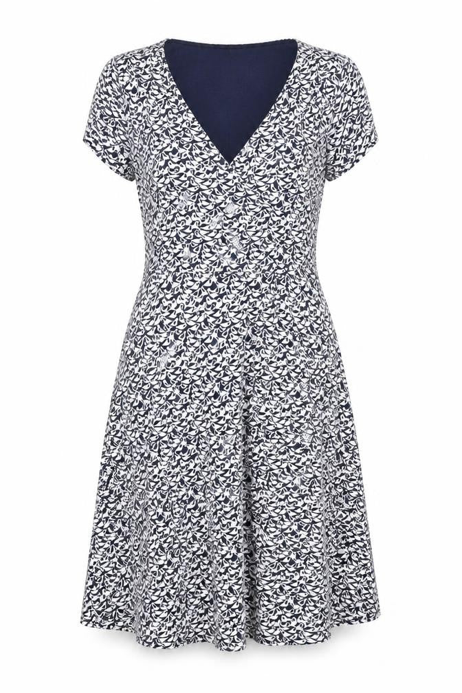 Laura Ashley Women's Blue Floral A-Line Dress, Size 12